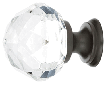 ##Antique Hardware## 1 1/4 Inch Diamond Crystal Glass Cabinet & Furniture Knob