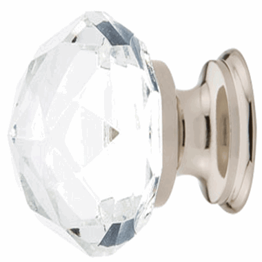 ##Antique Hardware## 1 1/4 Inch Diamond Crystal Glass Cabinet & Furniture Knob