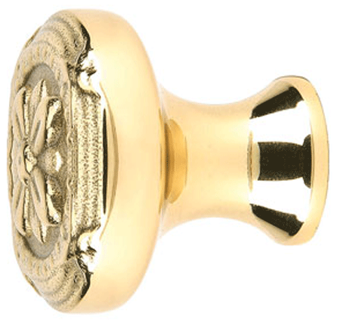 Antique Hardware 1 1/4 Inch Solid Brass Ribbon & Reed Cabinet & Furniture Knob CABINET KNOB