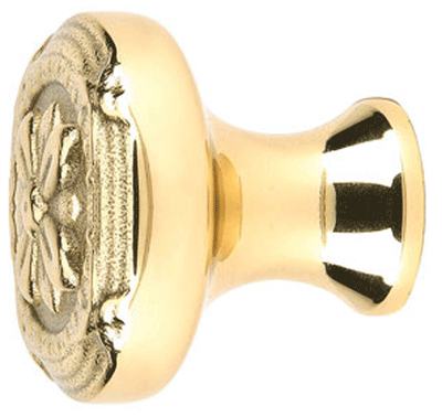 Antique Hardware 1 1/4 Inch Solid Brass Ribbon & Reed Cabinet & Furniture Knob CABINET KNOB