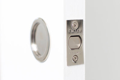 ##Antique Hardware## Round Solid Brass Pocket Door Tubular Passage Set (Several Finish Options)