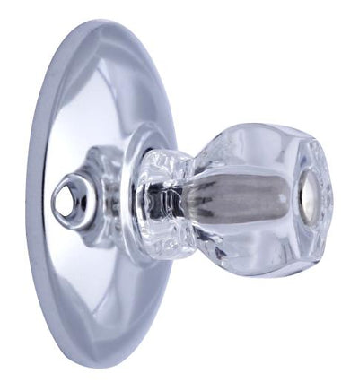 Antique Hardware Art Deco Style Polished Chrome and Clear Glass Robe Hook ROBE-HOOK