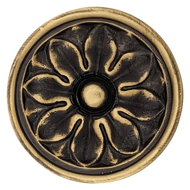 Antique Hardware 2 1/2 Inch Solid Brass Large Floral Cabinet and Furniture Knob CABINET KNOB