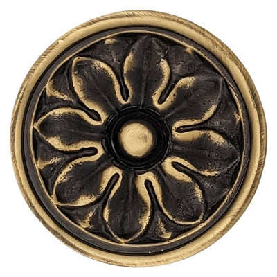 Antique Hardware 2 1/2 Inch Solid Brass Large Floral Cabinet and Furniture Knob CABINET KNOB