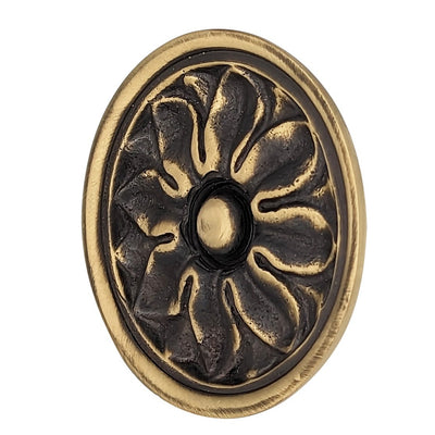 Antique Hardware 2 1/2 Inch Solid Brass Large Floral Cabinet and Furniture Knob CABINET KNOB