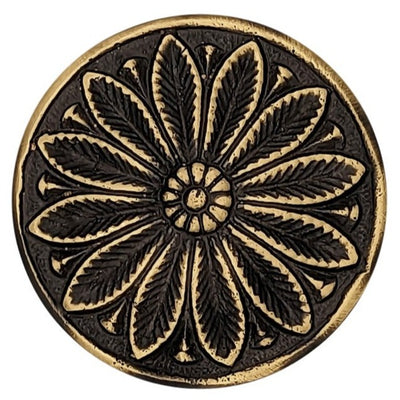 Antique Hardware 2 3/5 Inch Solid Brass Floral Leaf Cabinet and Furniture Knob CABINET KNOB