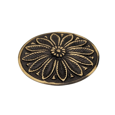 Antique Hardware 2 3/5 Inch Solid Brass Floral Leaf Cabinet and Furniture Knob CABINET KNOB