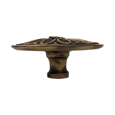 Antique Hardware 2 3/5 Inch Solid Brass Floral Leaf Cabinet and Furniture Knob CABINET KNOB