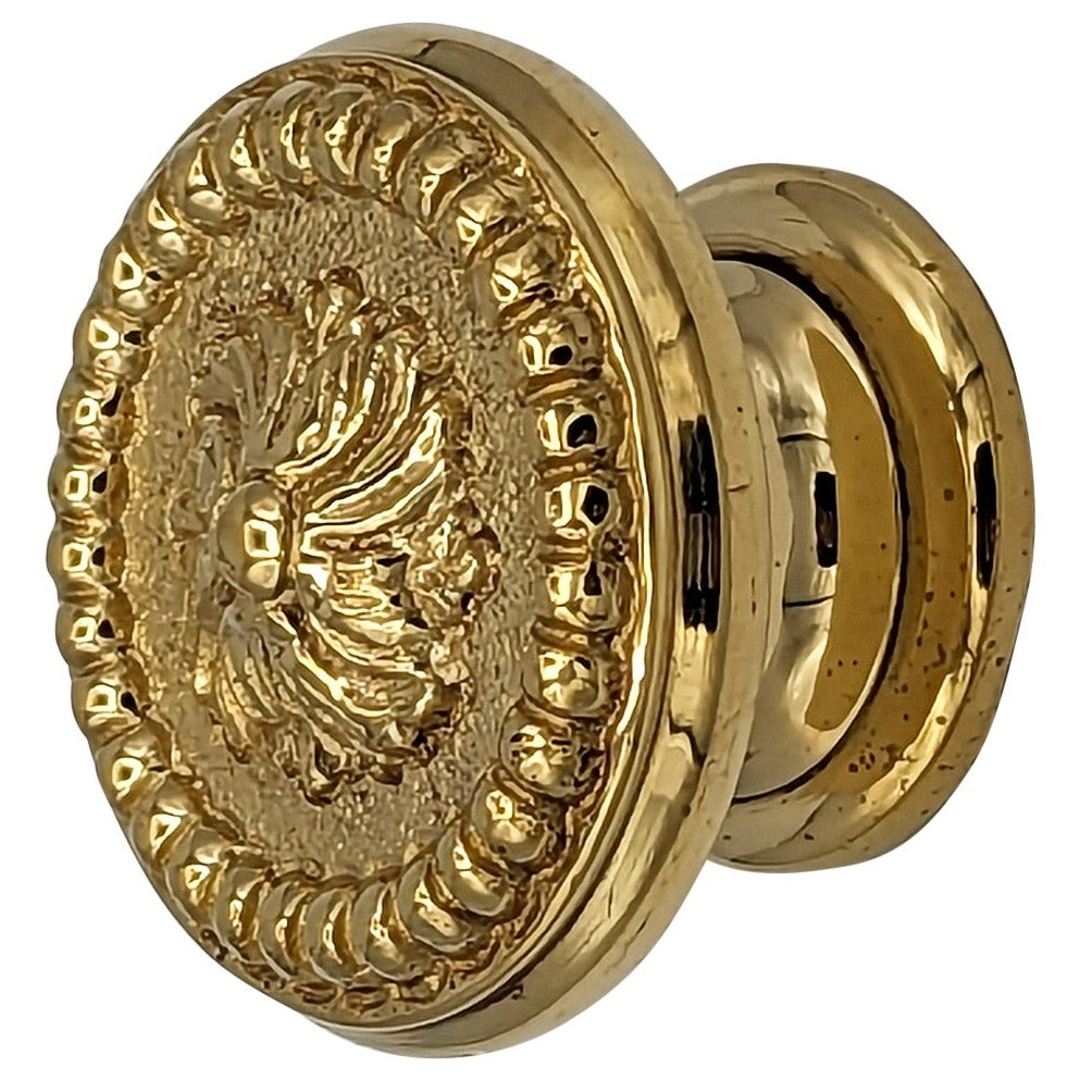Antique Hardware 1 3/5 Inch Beaded Floral Cabinet Knob (Several Finishes Available) CABINET KNOB