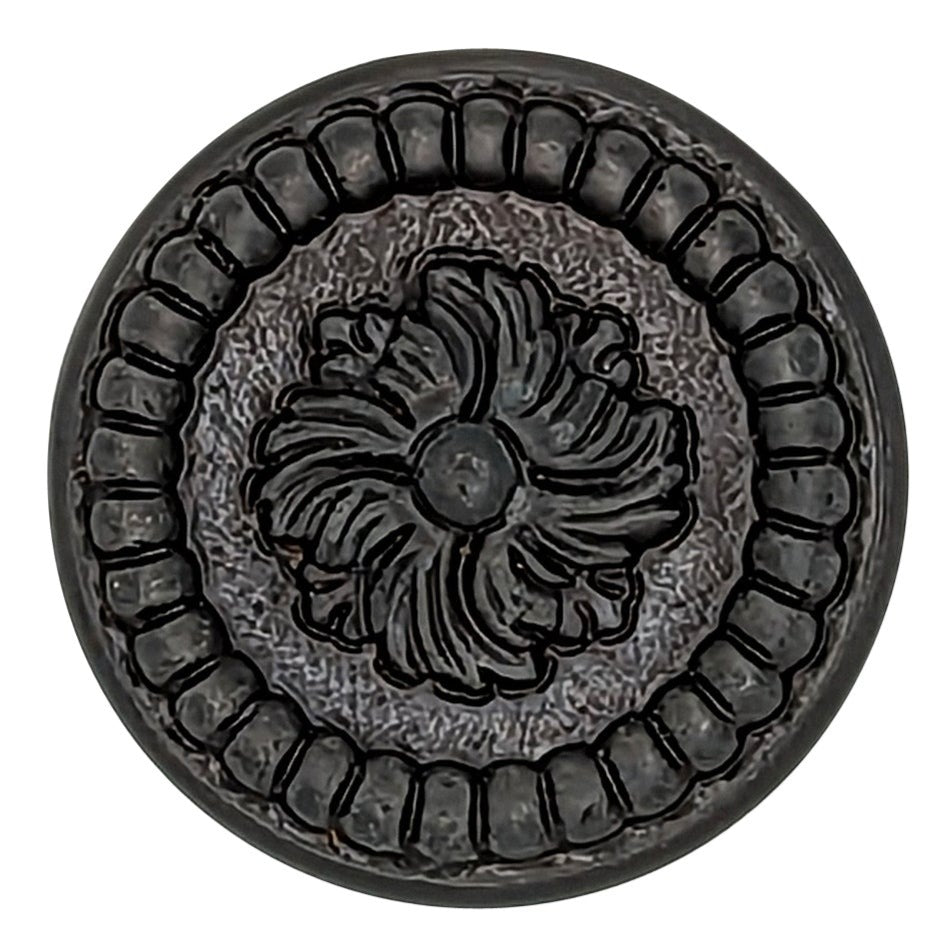 Antique Hardware 1 3/5 Inch Beaded Floral Cabinet Knob (Several Finishes Available) CABINET KNOB