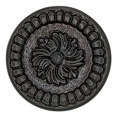 Antique Hardware 1 3/5 Inch Beaded Floral Cabinet Knob (Several Finishes Available) CABINET KNOB