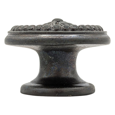 Antique Hardware 1 3/5 Inch Beaded Floral Cabinet Knob (Several Finishes Available) CABINET KNOB