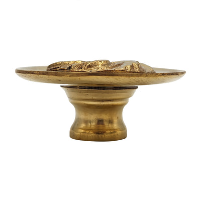 Antique Hardware 1 4/5 Inch Solid Brass Round Floral Print Leaf Cabinet & Furniture Knob CABINET KNOB
