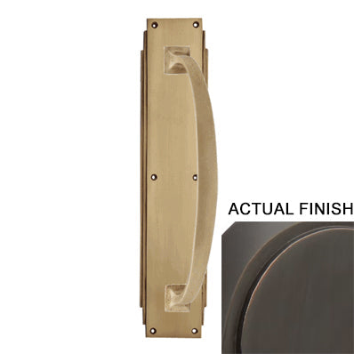 Antique Hardware 14 Inch Solid Brass Art Deco Skyscraper Pull Plate & Handle (Several Finishes Available) Door Hardware