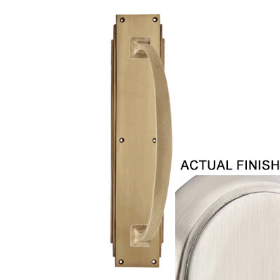 Antique Hardware 14 Inch Solid Brass Art Deco Skyscraper Pull Plate & Handle (Several Finishes Available) Door Hardware