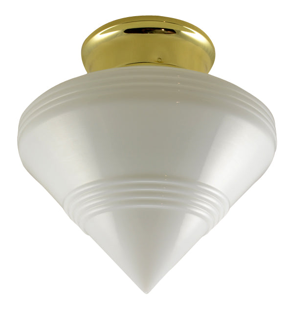 Antique Hardware Art Deco Glass Shade Overhead Light Fixture OVERHEAD LIGHT