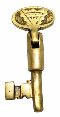 Antique Hardware 2 1/8 Inch Solid Brass Pull Pivoting Skeleton Key SKELETON-KEY