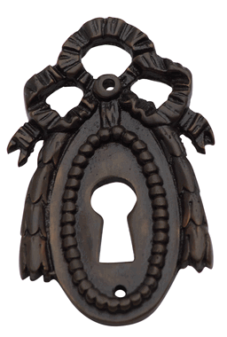 Antique Hardware 2 1/8 Inch by 1 1/4 Inch Victorian Ribbon Escutcheon ESCUTCHEON