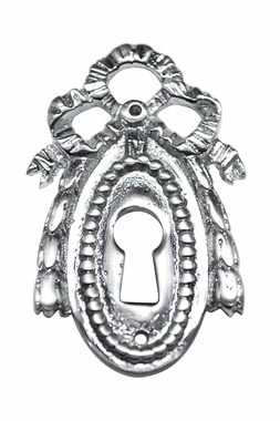 Antique Hardware 2 1/8 Inch by 1 1/4 Inch Victorian Ribbon Escutcheon ESCUTCHEON