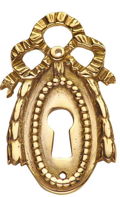 Antique Hardware 2 1/8 Inch by 1 1/4 Inch Victorian Ribbon Escutcheon ESCUTCHEON