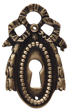 Antique Hardware 2 1/8 Inch by 1 1/4 Inch Victorian Ribbon Escutcheon ESCUTCHEON