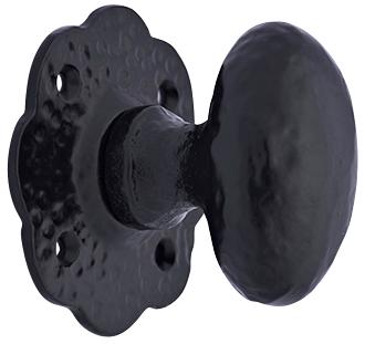 Antique Hardware 2 5/8 Solid Iron Oval Cabinet & Furniture Knob With Hammered Backplate CABINET KNOB