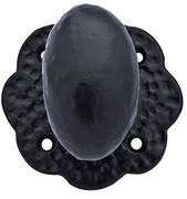 Antique Hardware 2 5/8 Solid Iron Oval Cabinet & Furniture Knob With Hammered Backplate CABINET KNOB