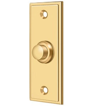 Antique Hardware Bell Buttons, Solid Brass Bell Button, Rectangular Contemporary Door Bells & Chimes