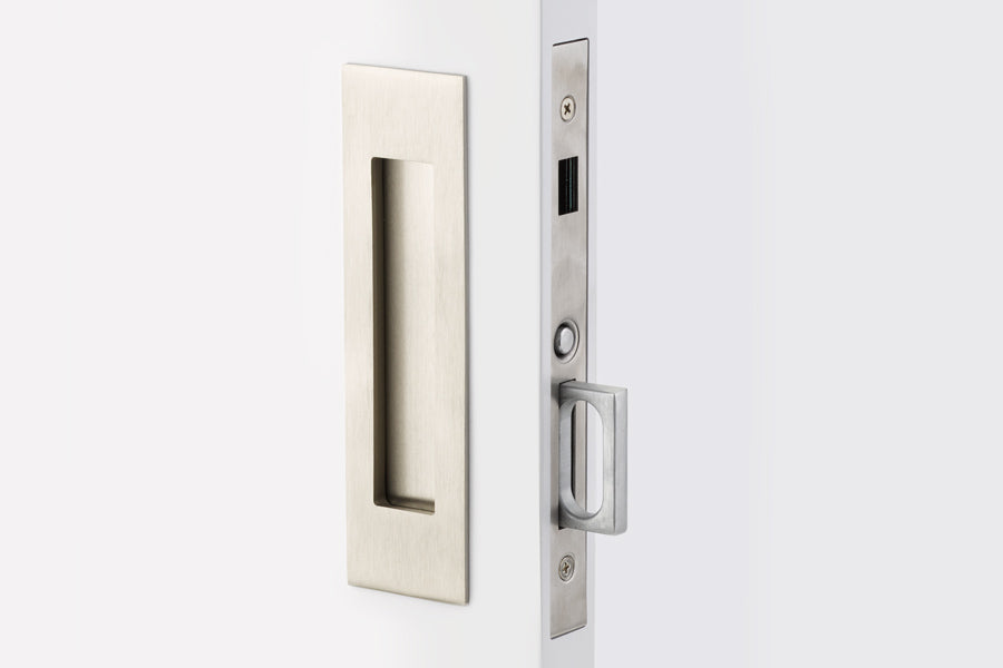 ##Antique Hardware## Emtek Narrow Modern Rectangular Brass Mortise Pocket Door (Several Finishes Available)