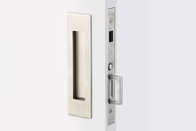 ##Antique Hardware## Emtek Narrow Modern Rectangular Brass Mortise Pocket Door (Several Finishes Available)