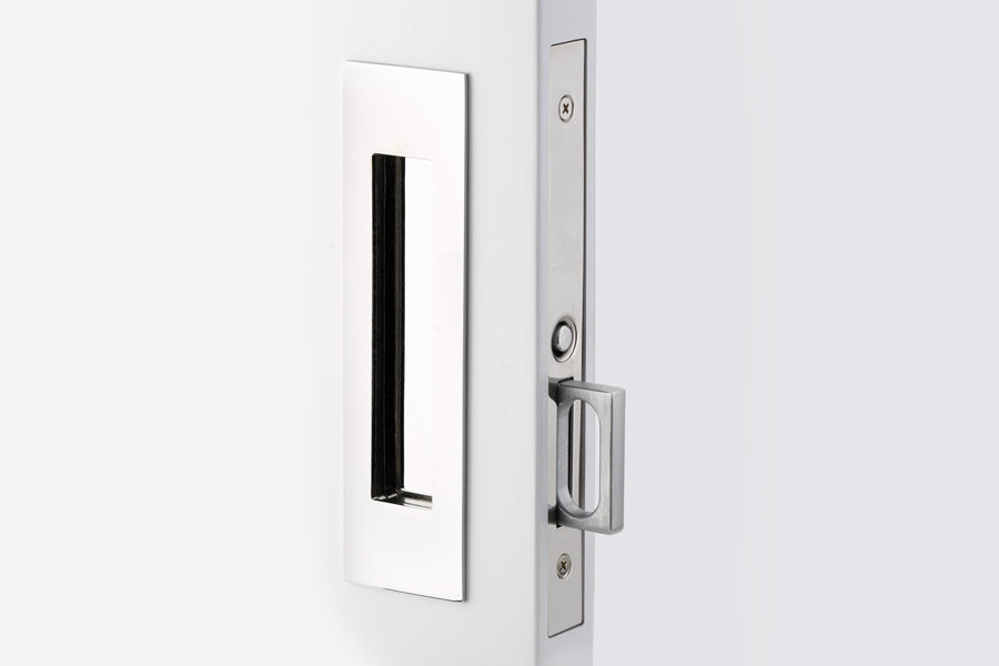 ##Antique Hardware## Emtek Narrow Modern Rectangular Brass Mortise Pocket Door (Several Finishes Available)