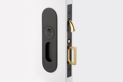 Antique Hardware Emtek Narrow Oval Brass Mortise Pocket Door (Several Finishes Available) POCKET DOOR