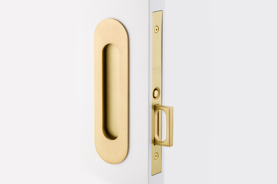 Antique Hardware Emtek Narrow Oval Brass Mortise Pocket Door (Several Finishes Available) POCKET DOOR