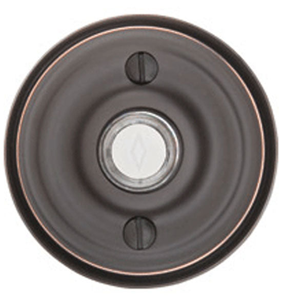 Antique Hardware 2 3/4 Inch Solid Brass Doorbell Button with Regular Rosette Door Bells & Chimes