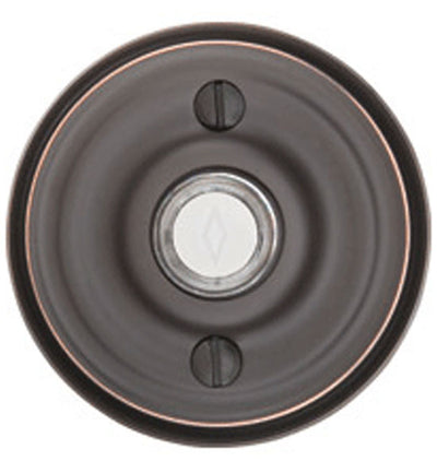 Antique Hardware 2 3/4 Inch Solid Brass Doorbell Button with Regular Rosette Door Bells & Chimes