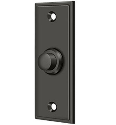 Antique Hardware Bell Buttons, Solid Brass Bell Button, Rectangular Contemporary Door Bells & Chimes