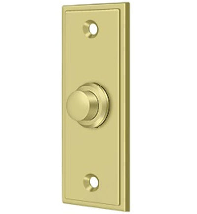 Antique Hardware Bell Buttons, Solid Brass Bell Button, Rectangular Contemporary Door Bells & Chimes