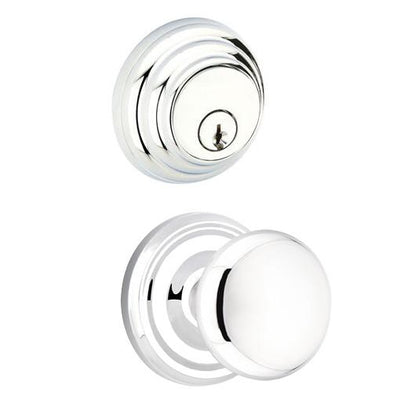##Antique Hardware## Emtek Regular Low Profile Entryway Set with Providence Round Brass Knob (Several Finishes Available)