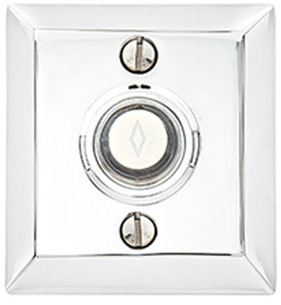 Antique Hardware 2 5/8 Inch Solid Brass Doorbell Button with Quincy Rosette Door Bells & Chimes