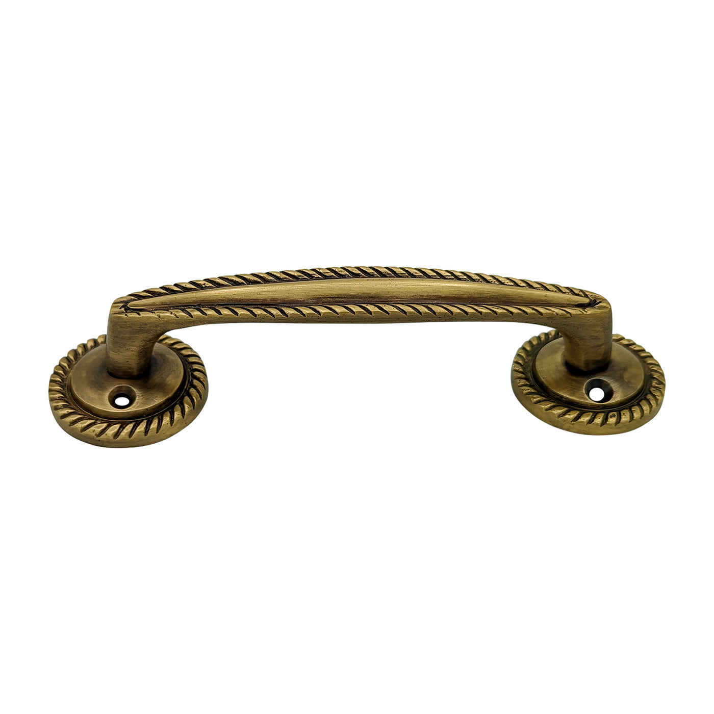 ##Antique Hardware## 7 Inch Overall (5.00 c-c) Georgian Rope Style Solid Brass Pull (Several Finishes Available)