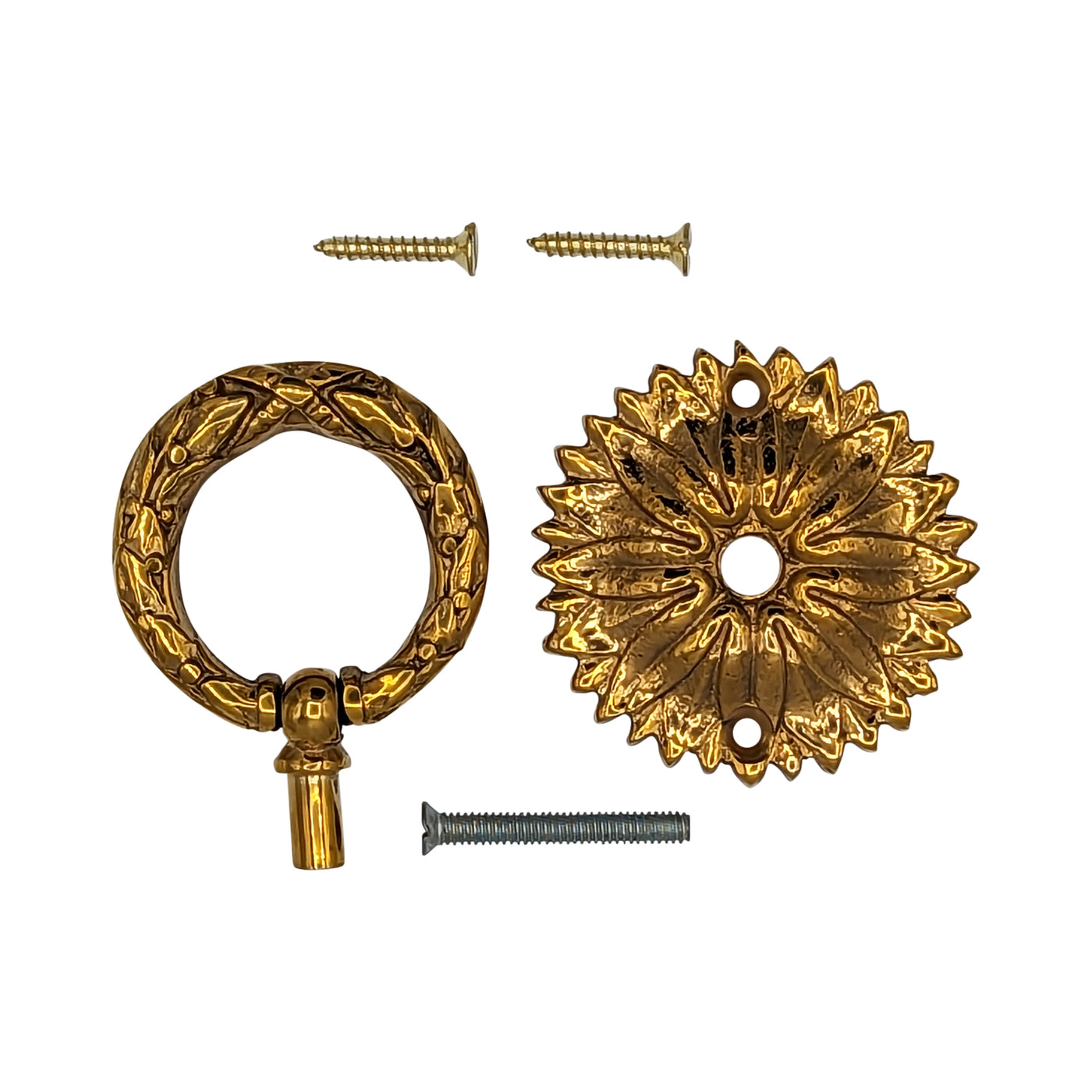Antique Hardware 2 Inch Solid Brass Radiant Leaves Ring Pull RING PULL