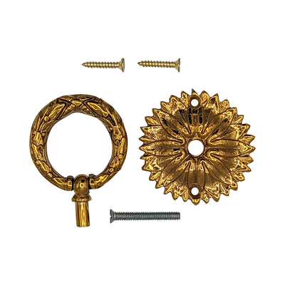Antique Hardware 2 Inch Solid Brass Radiant Leaves Ring Pull RING PULL