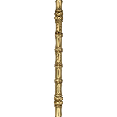 Antique Hardware 6 Inch Overall (4 1/2 Inch c-c) Japanese Bamboo Pull (Polished Brass Finish) CABINET PULL