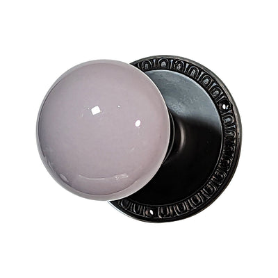 Antique Hardware Egg & Dart Rosette Door Set with Gray Porcelain Door Knobs (Several Finishes Available) Door Knobs & Handles