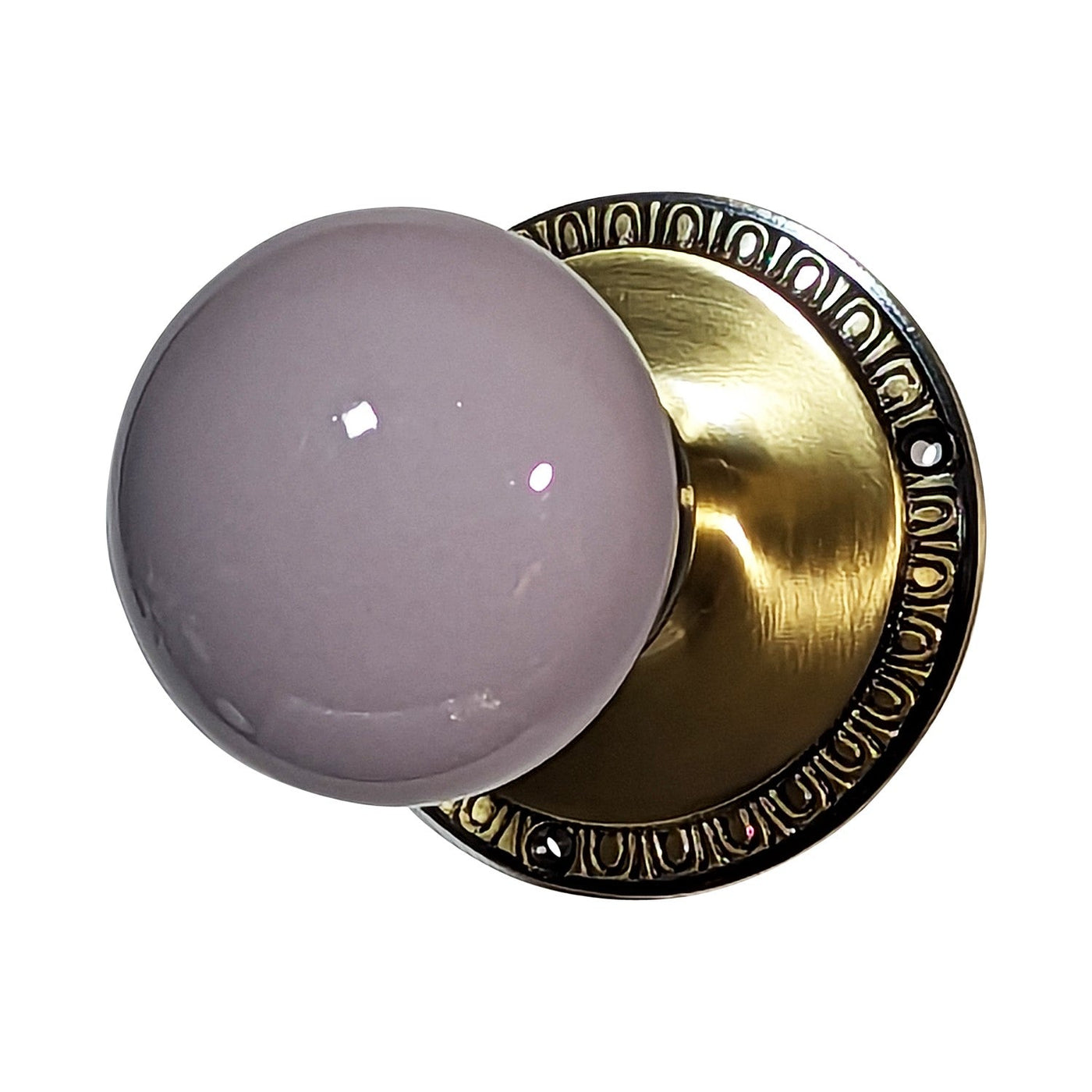 Antique Hardware Egg & Dart Rosette Door Set with Gray Porcelain Door Knobs (Several Finishes Available) Door Knobs & Handles