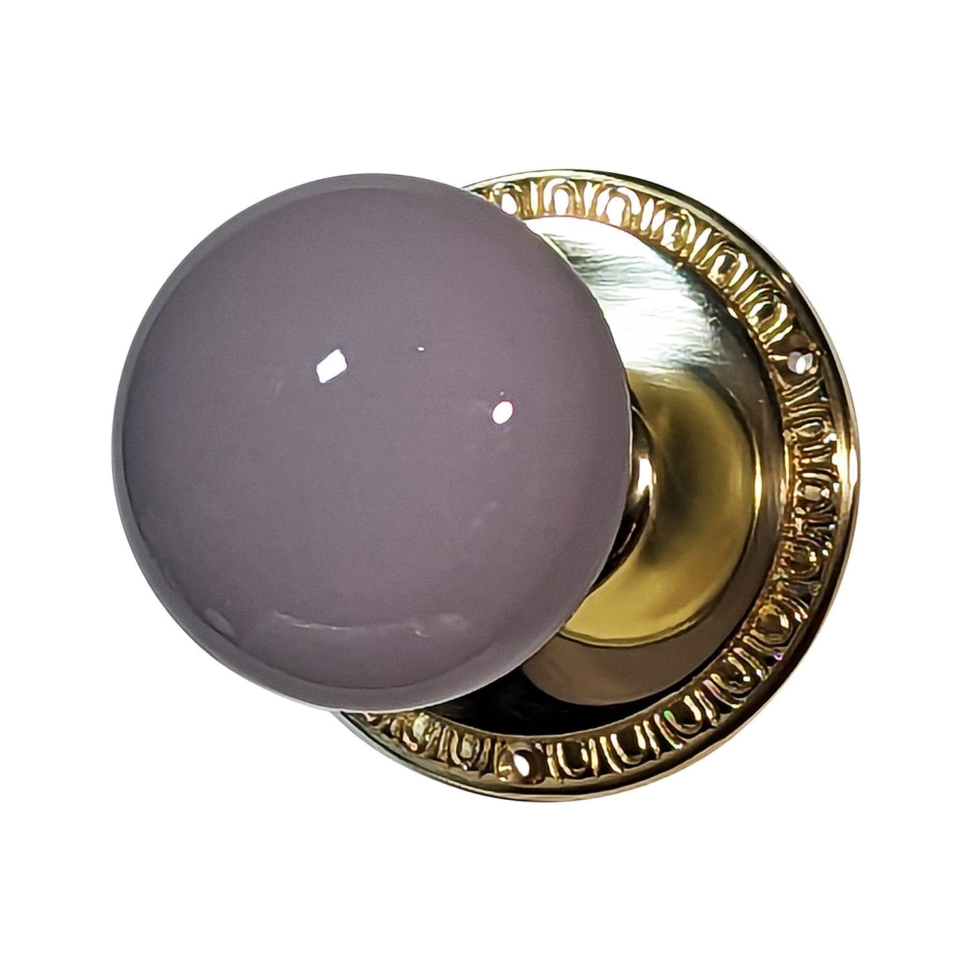 Antique Hardware Egg & Dart Rosette Door Set with Gray Porcelain Door Knobs (Several Finishes Available) Door Knobs & Handles