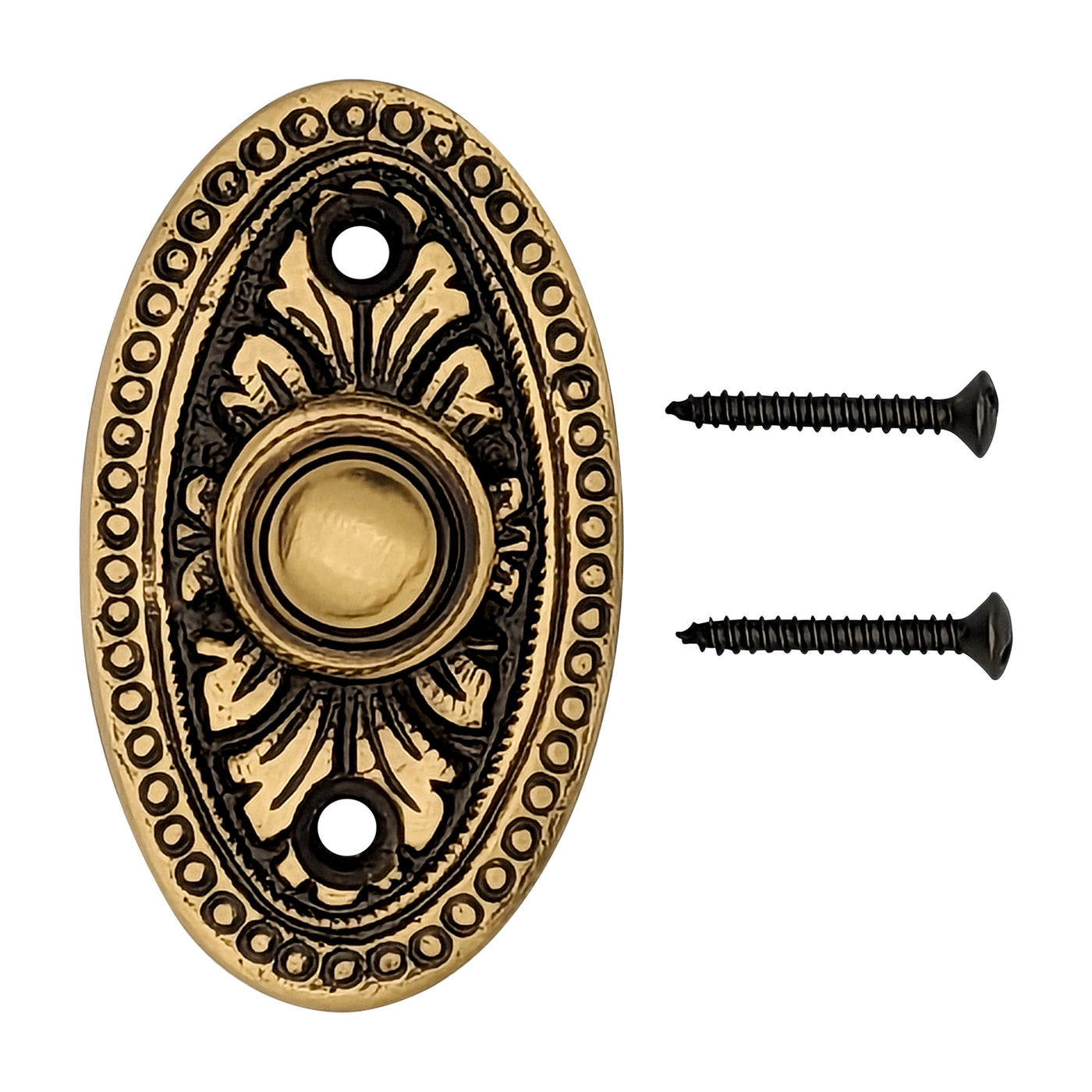 Antique Hardware Brass Doorbell Push Button Avalon Style Door Bells & Chimes