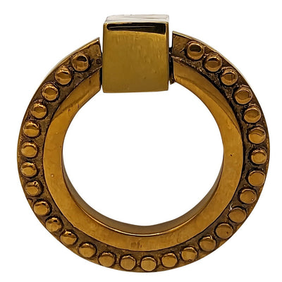 Antique Hardware 2 Inch Solid Brass Beaded Drawer Ring Pull MISSION RING PULLS