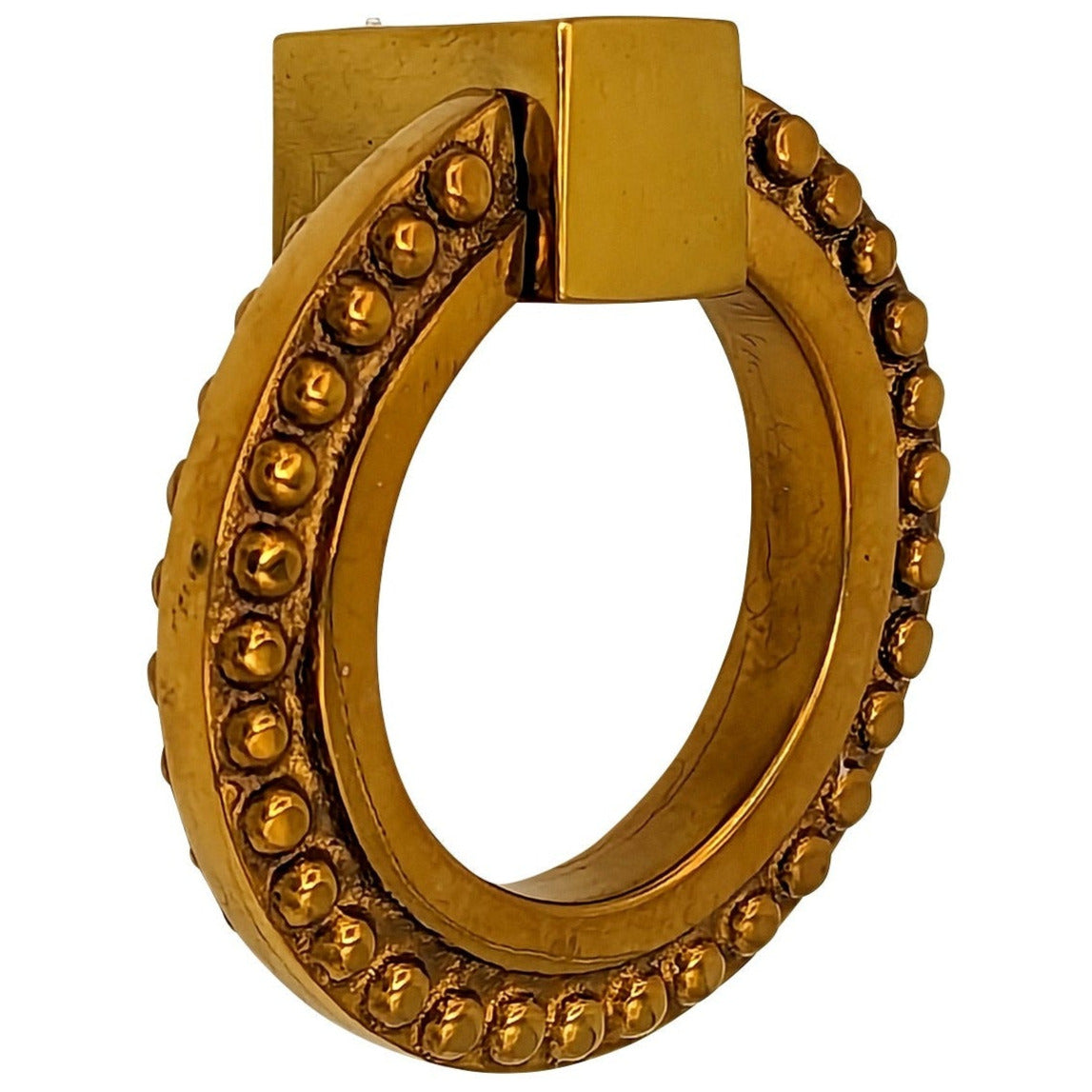 Antique Hardware 2 Inch Solid Brass Beaded Drawer Ring Pull MISSION RING PULLS