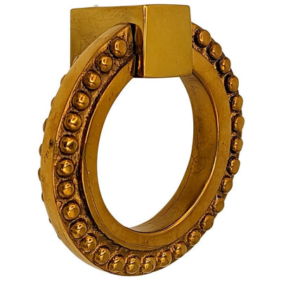 Antique Hardware 2 Inch Solid Brass Beaded Drawer Ring Pull MISSION RING PULLS